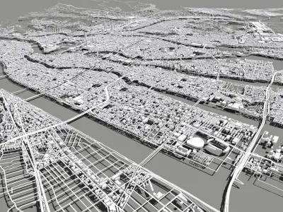 Cityscape Hiroshima Japan 3D model