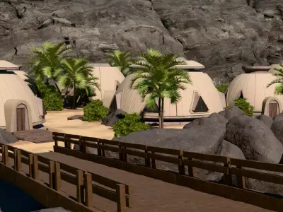 Oasis Dome Village 3D model
