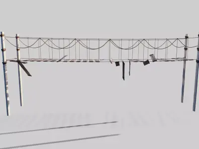 blender geometry nodes procedural rope bridge generator 3D model