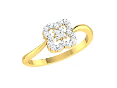 Light Weight Gold Diamond Rings-R-4153 3D print model