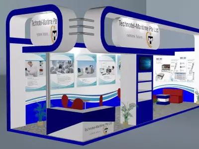 This is a 3d exhibition stall model 3D model