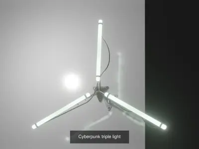 Cyberpunk Lamps 3D Model Pack