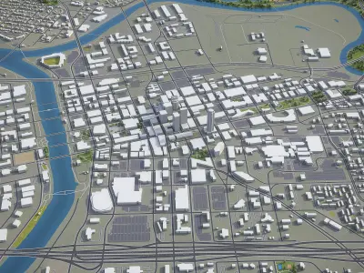 Des Moines - 3D City Model Low-poly 3D model