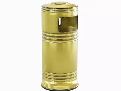 Metal Street Trash Bin Set Low-poly 3D model