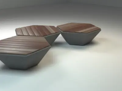 street chair Low-poly 3D model