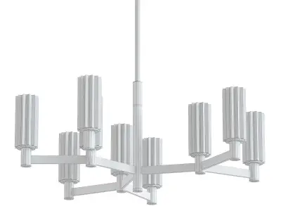 THE234 gold and chandelier with glass shades 3D model