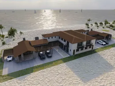 Casa Scene- Beach villa-modern house 3D model 6