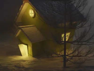 Low Poly Snow House 3D model