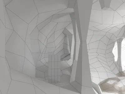 Cave Low-Poly Game Ready interior of Low-poly 3D model