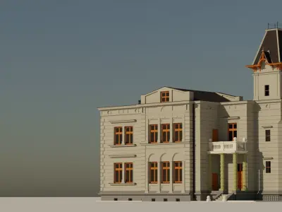 Eastern European Building 005 Low-poly 3D model