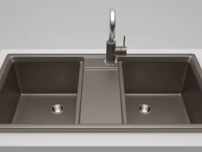 Kitchen Sink 2 Low-poly 3D model