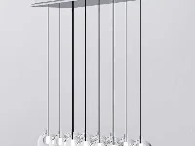 Modern Glass Pendant Light Natural Curved 3D model