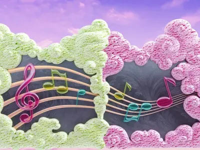 gate to heaven icecream whipped cream and clouds ice cream Low-poly 3D model