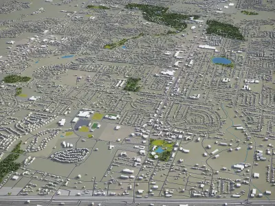 Warner Robins  Low-poly 3D model