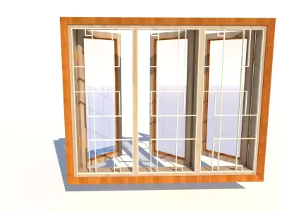 Window with 3 doors Free 3D model