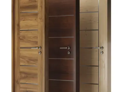 Modern Door Set 01  Low-poly 3D model