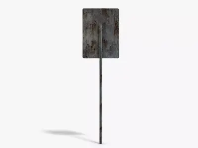Damaged Gas Station Info Sign Low-poly 3D model