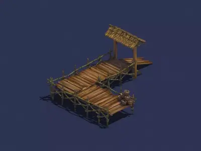 Crescent Crescent - Wooden Bridge 01 3D model