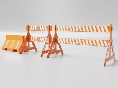 Traffic Barrier Pack 001 3D model