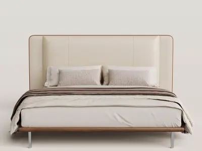 scandinavian bedroom scene 3D model