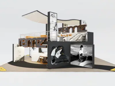 VRay - C4D scene files - Exhibition stand Interior 3D model 3D model