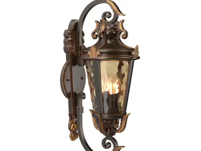 Marseille Rustic Industrial Outdoor Wall Light 3D model