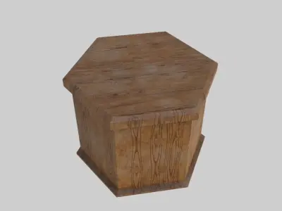Wooden Stand  Low-poly 3D model