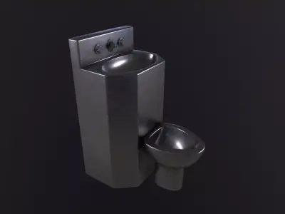 Prison Toilet  3D Model Low-poly 3D model