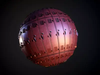 Metal Locker Red Seamless PBR Texture Texture