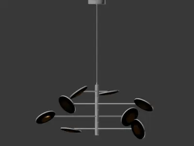 Post Modern Black Metal Light Fixture 3D model