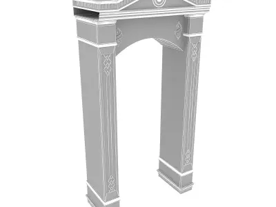 Classic Building Entrance 6 Low-poly 3D model