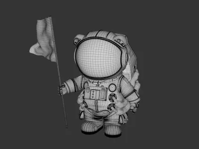 Astronaut Low-poly 3D model get