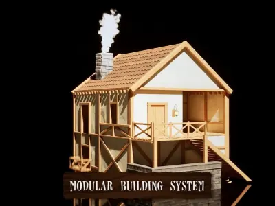 Stylized Village Low-poly 3D model purchase