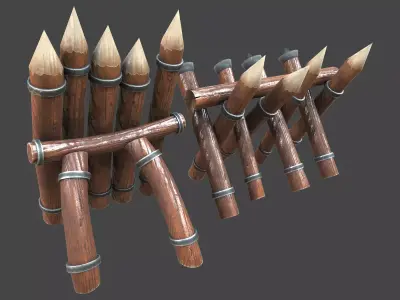 Fence block 3d model Low-poly 3D model