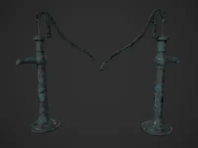 Hand Water Pump Low-poly 3D model