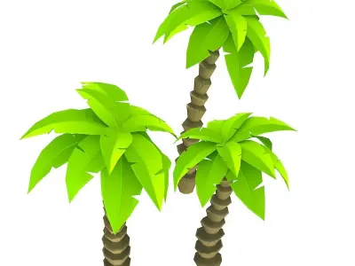 Stylized palm Low-poly 3D model