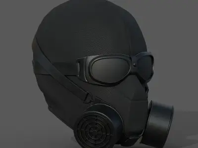 Helmet scifi military combat 3d futuristic technology  Low-poly 3D model