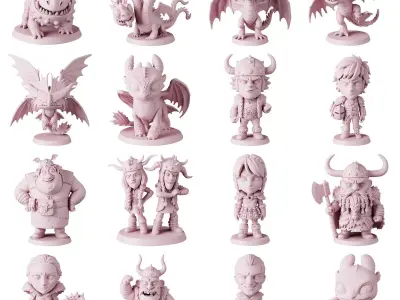 STL printable - How to Train your Dragon - textured GLBs  3D print model