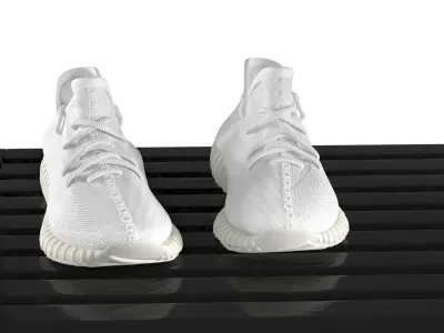  Wooden Rack with Clothes and Sneakers 