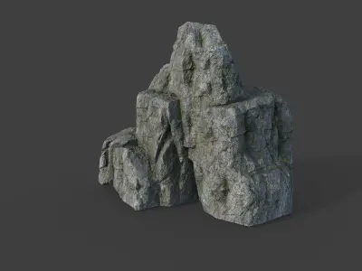Cliff Rock 2-2 Low-poly 3D model