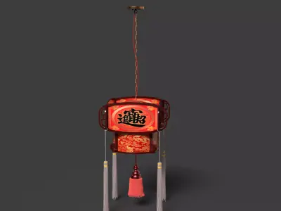 Chinese palace lantern Low-poly 3D model