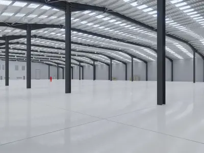 Industrial Warehouse Interior 10 Low-poly 3D model