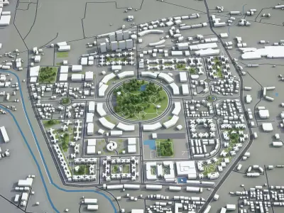 Pune - city Low-poly 3D model