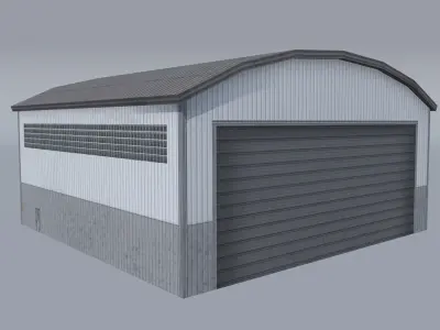 Lowpoly hangars pack Low-poly 3D model