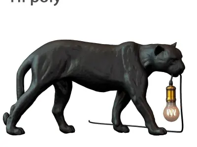 Floor Lamp Animal Bagheera 3D model