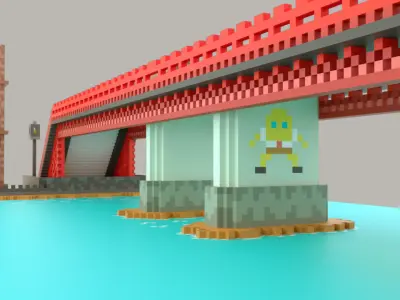 Pixel Bridge 3D print model
