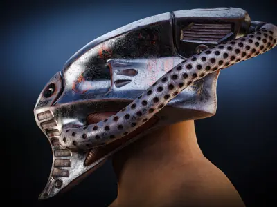 sci-fi helmet Low-poly 3D model