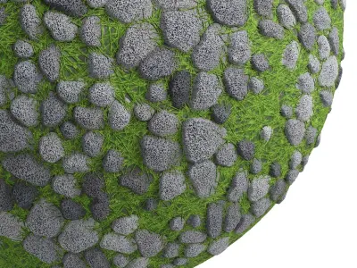 Grass Stone Materials1- By 3 color Pbr By Sbsar 4k Texture