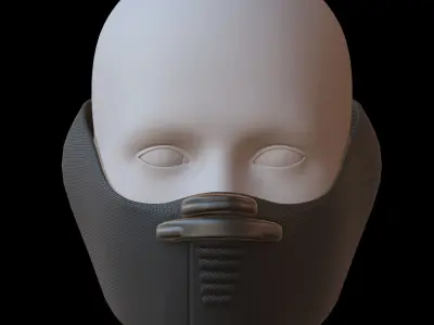 Gas mask helmet 3d model scifi Low-poly  Low-poly 3D model