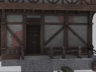 Medieval House Low-poly 3D model